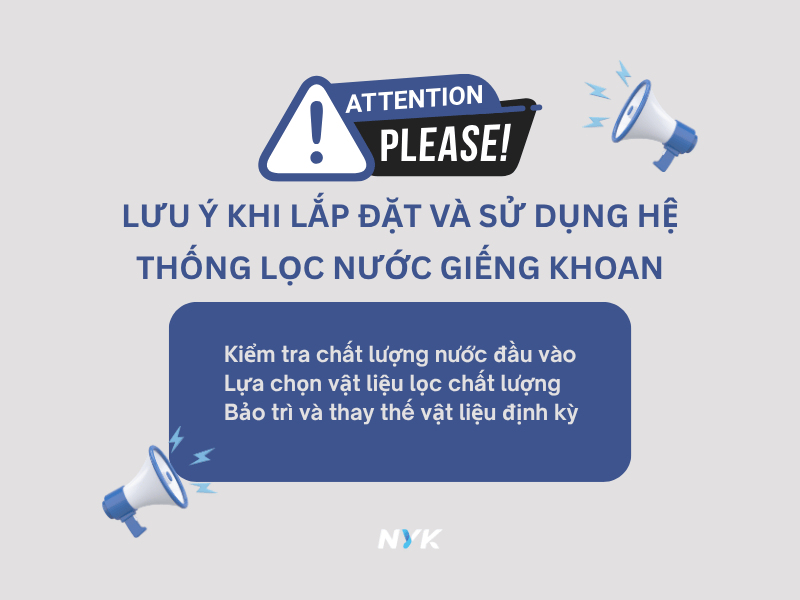 Bí Quyết Lọc Nước Giếng Khoan An Toàn Giúp Bảo Vệ Sức Khỏe Gia Đình Lưu ý khi lắp đặt và sử dụng hệ thống lọc nước giếng khoan